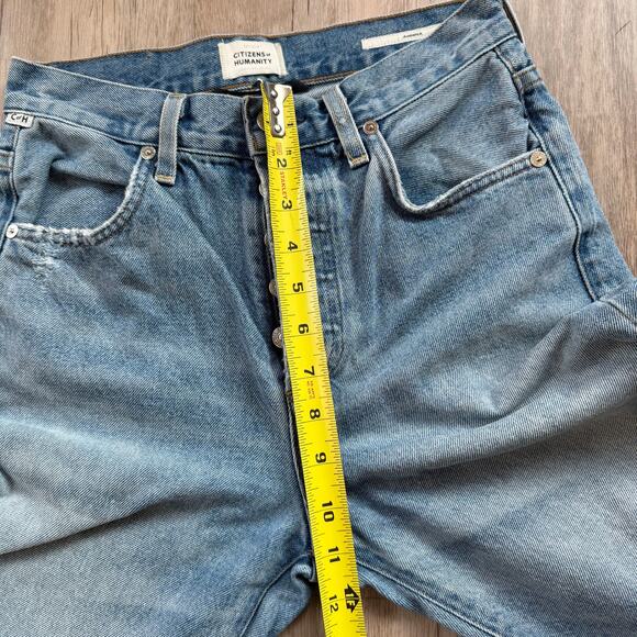 Citizens of Humanity Annina High Rise Relaxed Leg Jeans 23 Button Fly Raw Hem - Picture 6 of 11